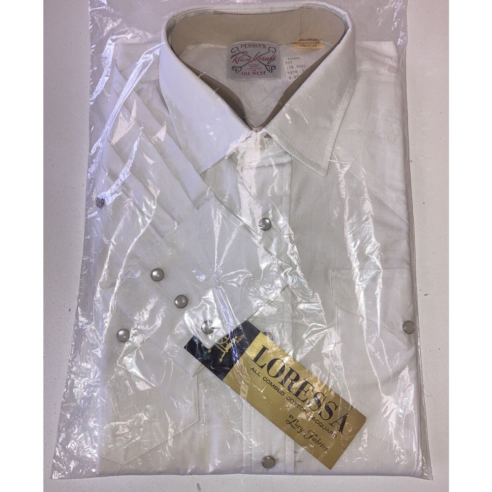 NEW Penney's Ranchcraft Western Pearl Snap Button Up Shirt Size 16 - M Floral